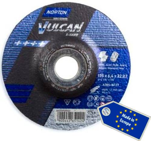 ДИСК ШЛИФОВАЛЬНЫЙ ПО МЕТАЛЛУ И НЕРЖАВЕЮЩЕЙ СТАЛИ NORTON VULCAN 