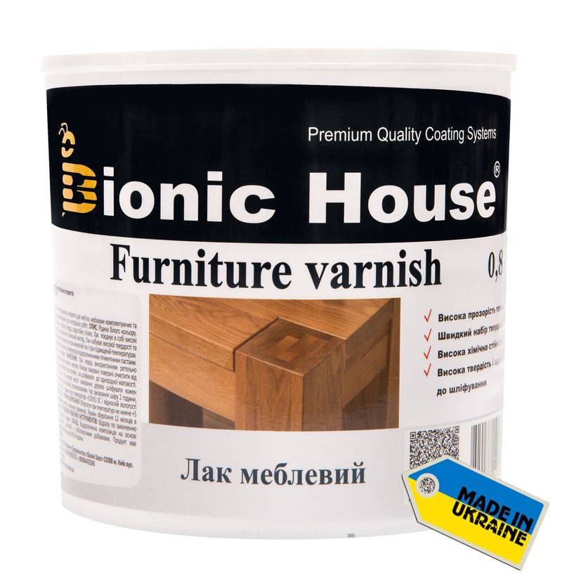 BIONIC HOUSE FURNITURE VARNISH (БИОНИК ХАУЗ ФУРНИТУР ВАРНИШ) 0.8л