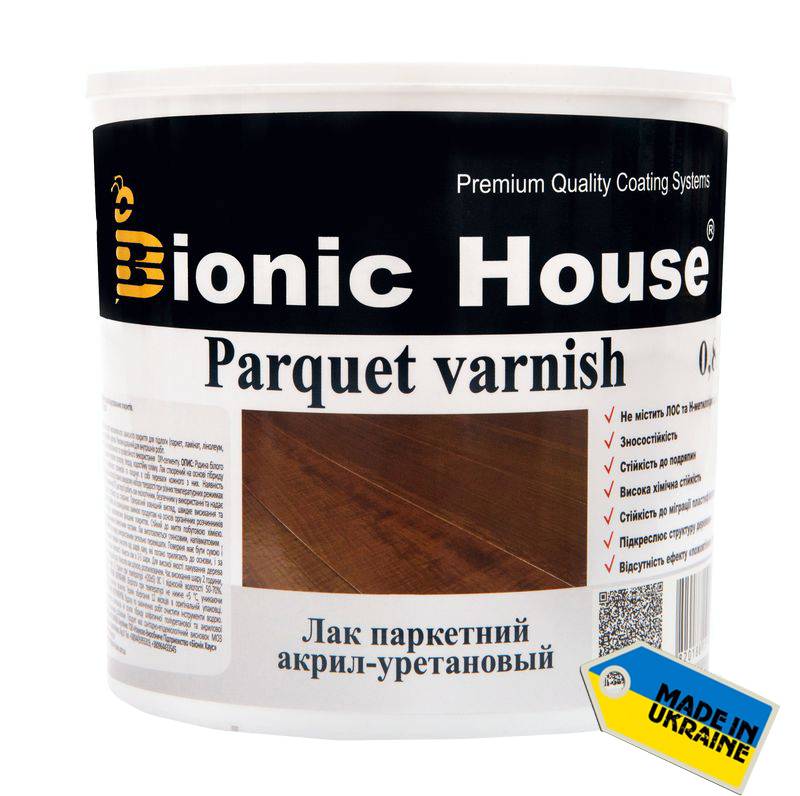 BIONIC HOUSE PARQUET VARNISH (БИОНИК ХАУЗ ПАРКЕТ ВАРНИШ) 0.8л