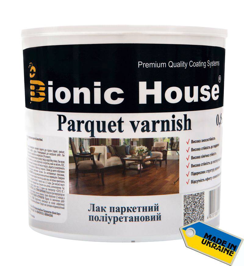 BIONIC HOUSE PARQUET VARNISH (БИОНИК ХАУЗ ПАРКЕТ ВАРНИШ) 0.8л
